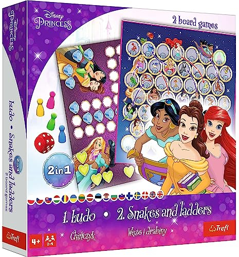 Brettspiel 2in1 Chinesisch + Schlangen und Leitern Disney Pincess