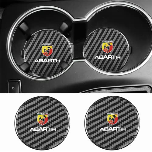 JJRY 2 Stück Auto Getränkehalter Untersetzer für Abarth 500 500C 595 Abarth Abarth 124 Spider Wasserdicht Anti-Rutsch Becherhalter Auto Innere Zubehör