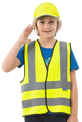 AYKRM Yellow children High visibility viz vest kids reflective safety vest