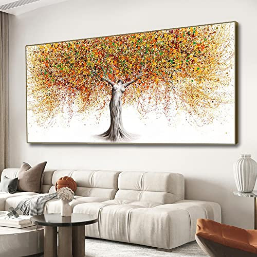 Zhaoyang Art - Wandkunst, Gemälde, abstrakter Frauenkörper, bunte Bäume, Poster, modernes Zuhause, dekorative Bilder für Wohnzimmer, 70 x 180 cm, mit Rahmen