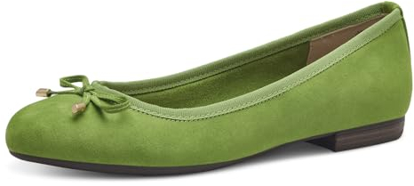 MARCO TOZZI Damen Ballerinas mit Schleife Vegan, Grün (Apple), 39 EU