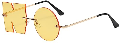 FeiliandaJJ Randlose Sonnenbrille Erwachsener Unisex Mode Partybrille in NO-Form Punk Spass Brille Sunglasses Hipster Lustige Sonnenbrillen für Herren Damen