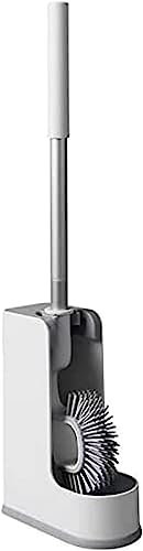 Escobilla de baño con Forma de Gancho, escobilla de Silicona con Soporte, Juego for el hogar, baño, Inodoro, Cocina, Limpieza de Cuencos, Soporte for escobilla de baño