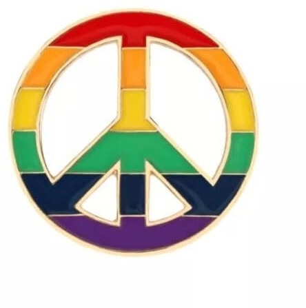 GBJUK LGBT Gay Pride Peace Zeichen Regenbogen Emaille Anstecknadel Revers, Metall
