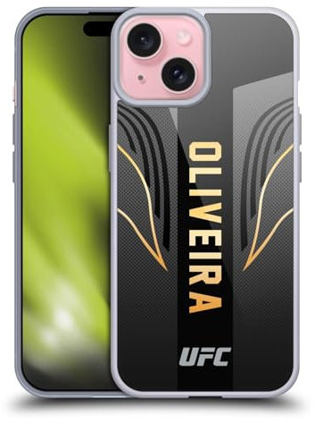 Head Case Designs Offizielle UFC Kampfausrüstung Charles Oliveira Soft Gel Handyhülle Hülle kompatibel mit Apple iPhone 15