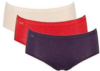 Basic+ Midi 3 Pack Briefs Nude/Red/Purple Red M - 12