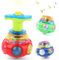2 Stück Glitzer UFO Musik Glänzendes KreiselSpielzeug, Leuchtender Kreisel, Leuchtet Spielzeug mit LED Lichtern und Musik Fidget Neuheit Spielzeug, Leuchtender Kreisel für Kinder, Zufällige Farben