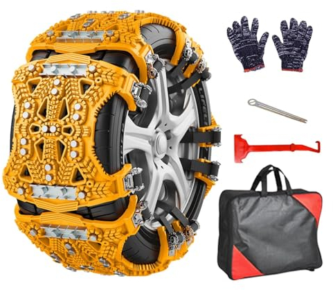 30×37CM Reifenketten Auto – 6-teiliges Schneeketten Set Für Autoreifen Schneeketten Set, Passend Für Reifenbreiten Von 165–275 Mm, Anti Eis Schneeketten Für Sandstraßen Feldwege Frostige Schneestraßen