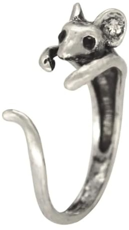 Miniblings Maus Ring Fingerring Mäuse Mäuschen Haustier silber | Am Finger getragen, montiert in Berlin, auch als Mitbringsel geeignet