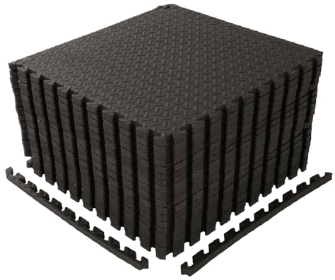 LEADZM 18-72 Bodenschutzmatte Set, Schutzmatten, 60 x 60 x 1 cm, EVA Turnmatten, Gymnastikmatten, Puzzlematten, Sportmatten, Trainingsmatten (18)