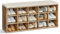 VASAGLE Banco Zapatero, Mueble Zapatero, Banco Recibidor con 15 Compartimentos y Asiento Acolchado, 30 x 105 x 48 cm, Entrada, Dormitorio, Sala de Estar, Marrón Miel y Beige Capuchino LHS015K02