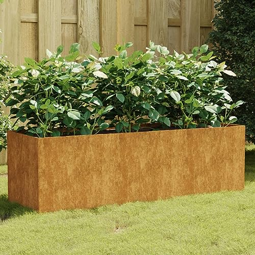 ShCuShan Hochbeet 120x40x40 cm Cortenstahl Pflanzkasten BlumenküBel Groß Aussen PflanzküBel Rechteckig