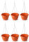 Acan Tradineur - Pack de 6 macetas Redondas Colgantes, plástico, Tiesto, macetero, Recipiente para Plantas, Flores, balcón, terraza, hogar, Fabricada en España (Marrón - 25 x 15 cm)