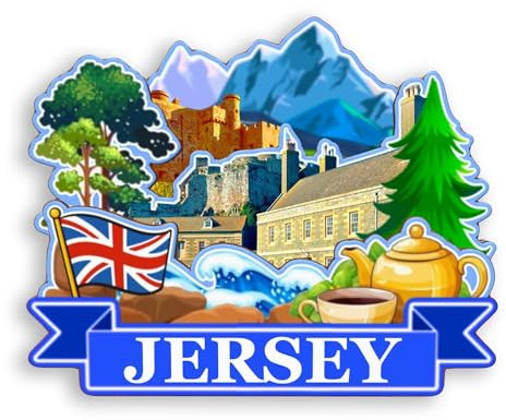 Quwsne Refrigerator Magnet Jersey UK Fridge Magnet City Travel Souvenirs Tourist Gifts 3D Classic Landmarks Handmade Crafts Home Decoration -1468, QS-WC-1468