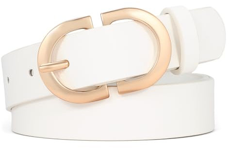 XZQTIVE Frauen PU Ledergürtel für Jeans Hosen Kleid Mode Gürtel mit Goldschnalle Damen Taille Gürtel Klein bis Plus Größe