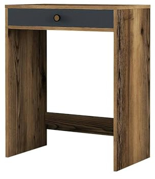 Dmora - Console Solstice, Table Polyvalente, Armoire de Rangement, Bureau du Couloir, 70x85 h40 cm, Noyer et Anthracite