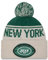 New Era New York Jets NFL 2024 Sideline Historic Sport Knit Beige Grün Bommelmütze - One-Size