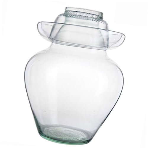 Amosfun Gärglas aus Glas für Kimchi und Sauerkraut mit Edelstahldeckel