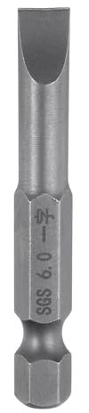 QUARKZMAN SL6 Punte per Cacciavite a Taglio Magnetica 6mm S2 Punta Cacciavite a Testa Piatta Acciaio 1/4 Punte Trapano Cacciavite Grado Industriale Gambo Esagonale 50mm (2) Lungo per Viti