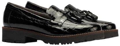 PITILLOS 10080 Zapato MOCASÍN Piel con BORLAS Mujer Negro 40