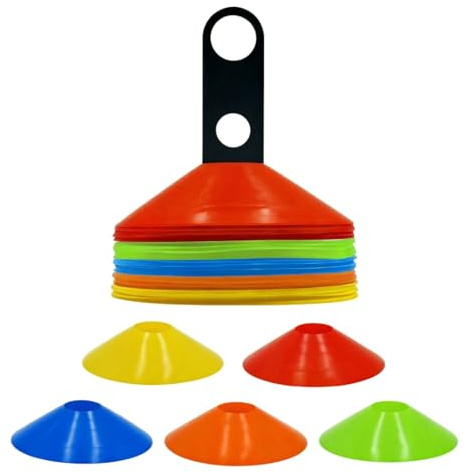 YIJUNSTORE Cône d'entraînement, insigne d'entraînement avec sangle de verrouillage, cône circulaire pour entraînement de football et marquage sur le terrain (5 couleurs)