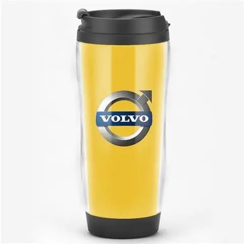 GZLYLY Travel Mugs for Volvo S80,Stainless Steel thermaol Mug Car Coffee Cup Leakproof Double Wall Stainless Steel Reusable Coffee Cup with Lid Travel Mug Gifts for Women and Men,Yellow