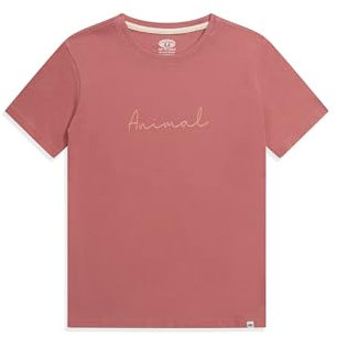 Animal Marina Womens Cotton Logo T-Shirt - Casual, Lightweight & Breathable Tee in Soft Fabric, Relaxed fit - Spring Summer Beach, Holiday, Travel Dark Pink 14