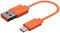 Toxaoii Micro USB Ladekabel, flaches Design, Stromkabel, kompatibel mit JBL Flip4 Flip3 Charge2+ Charge3 Pulse2 Pulse3 Clip2 Lautsprecher -Orange (25CM)