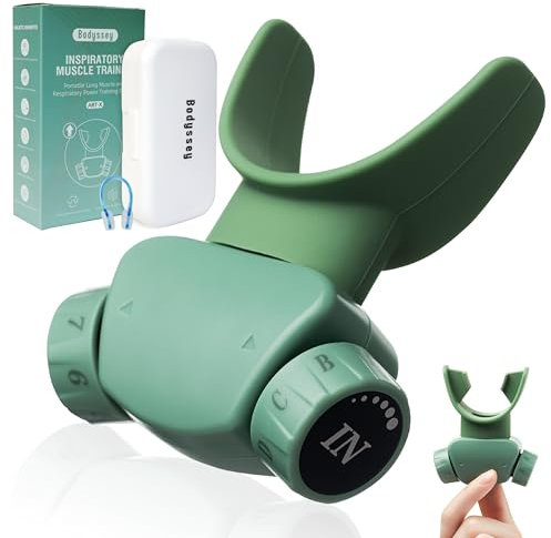Bodyssey Atemtrainer | Premium Silikon Trainer | Boost Atemmuster | Einstellbare Widerstandsstufen | Kompakt, tragbar und pflegeleicht - Grün