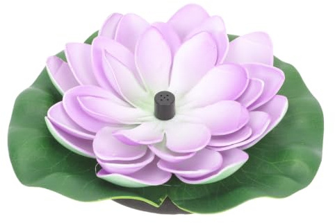 BESPORTBLE Fontaine Solaire Flottante De Fleur De Lotus pour Jardin Extérieur – 7v 1.2w, Matériau Abs Solide, Décoration Étang Et Piscine, Pompe Solaire Autonome sans Câble