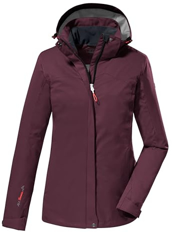 killtec Damen Funktionsjacke/Outdoorjacke mit abzippbarer Kapuze KOS 133 WMN JCKT, weintraube, 34, 38383-000