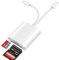 Clomnpe Lecteur Carte SD pour iPhone [Apple MFi Certified] 2 in 1 USB C Lightning vers SD Micro SD Lecteur de Carte Mémoire, Adaptateur Carte SD pour iPhone 16 15 Pro/Max iPad Pro Samsung Xiaomi
