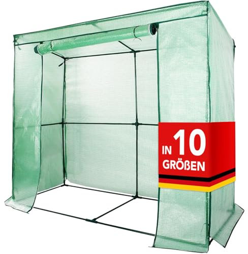 Floordirekt - Gewächshaus UV-beständig - Foliengewächshaus mit Metallablagegitter - Langlebig. Witterungsbeständiges Pflanzenhaus für Gemüse Kräuter. Blumen (77x200x169cm Botanika)