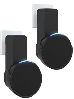 Maxonar Wall Mount, Space Saving Mount, Integrated Cable Management Wall Mount, No Drilling Required, Compatible with Echo PoP and Google Nest Speaker, Black(2Pack)
