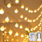 kolpop Lichterkette Batterie Innen, 100 LED Warmweiß Lichterkette Kugeln, Wasserdicht Lichterketten Außen mit Timer Fernbedienung, 8 Modi für Zimmer, Balkon, Hochzeit, Party, Weihnachten Deko