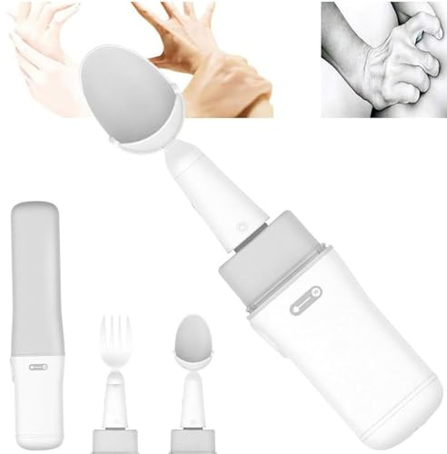 BOOZXCV Intelligent Spoon,Parkinson's Spoon For Hand Tremors, Arthritis Aid Cutlery, Fixed Spoon And Fork With Intelligent Self-stabilization,Eating Assistance