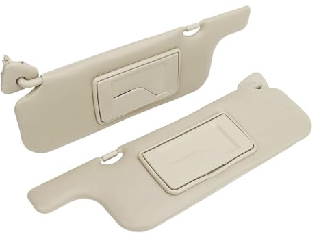 Chiyyak Pare-soleil de Voiture 2 Pièces avec Miroir de Maquillage, Panneau de Protection Solaire Gris pour E120 E130 2001-2007 Neuvième Génération, pour le Blocage des Rayons UV des