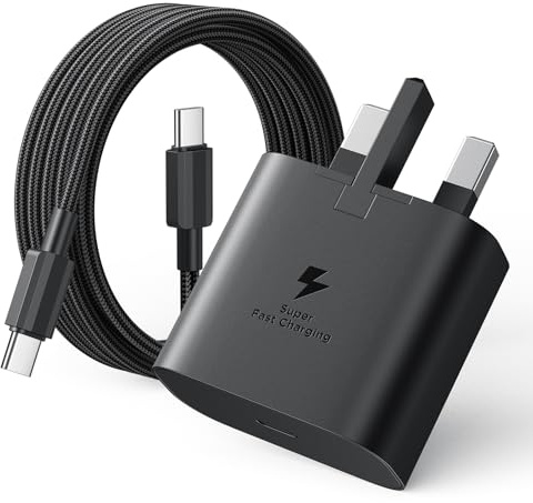 Samsung Charger, USB C Fast Charger Plug 25W with Type C to C Cable (2M) Sam sung Fast Charging Lead for Galaxy S25 Ultra/S24/S23/S22/S21/S20/A16/A15/A22/A23/A25/A26/A32/A33/A34/A35/A36/A52/A53