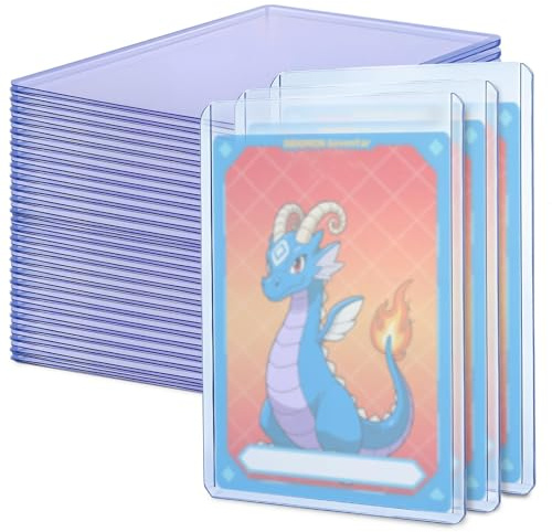 GSrenyu 50Pcs Card Sleeves, 3 x 4 Hard Plastic Card Sleeves | 35PT Top Loaders Hard Card Sleeves Baseball Card Protector Fit for MTG, Football, Sports Cards
