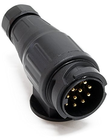 WilTec Adaptateur Prise remorque 13 Broches 12V Feux Stop Clignotant Feu Brouillard Feu arrière