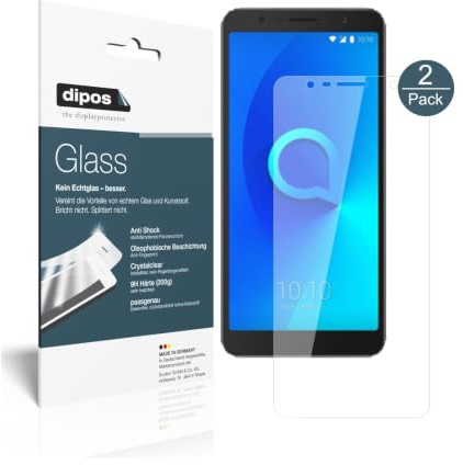dipos 2x Displayschutzfolie 9H klar für Alcatel 3C