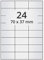 Wetterfeste Folienetiketten auf A4 Bogen, silber - 70 x 37 mm - 2.400 Polyester Etiketten auf 100 Blatt, selbstklebende PET Etiketten, matt, Typenschild-Aufkleber