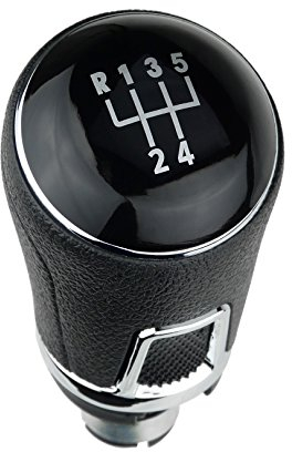 L&P A268-4 Schalthebel Hebel Schaltknauf Schwarz 5 Gang 12mm kompatibel mit VW Golf 2 3 5 6 7 Passat 3B B5 3C B6 B7 VW Polo 6N 9N 6R PU Knauf Schaltknopf Plug Play Ersatzteil 3C0711113