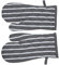 Penguin Home Oven Gloves Heat Resistant, Quilted Oven mitts with Hanging Loop, Machine Washable, Heat Proof Pot Holders for the Cooking - Baking - Kitchen - BBQ - 1 Pair, Stripe Grey,18x32 cm