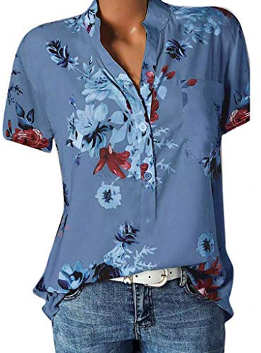 Chemisier Femme Manches Longues Tunique Button Up Shirt Rayé Chemise Col V Top Blouse Mode Multicolore Chic Chemisier Classique Top Pas Cher
