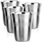 Beasea Juego de 4 vasos de metal de 8 onzas, vasos de acero inoxidable de 8 onzas de doble pared, apilables, vasos de metal pequeños para vasos de metal aislados, vaso para el hogar, restaurante,