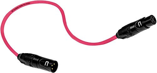 Coluber Balanced XLR Cable Male to Female - 6 Feet Pink Pro 3-Pin Microphone Connector for Powered Speakers, Audio Interface or Mixer - for Live Performance & Recording