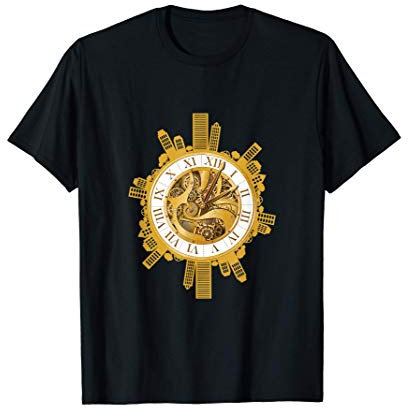 Hochhaus Uhrwerk Zeit Zeitmaschine Uhr Zeitreise Geschenk T-Shirt