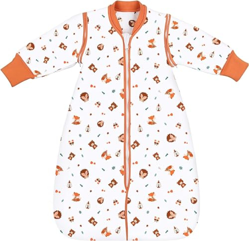 Lictin Baby Sleeping Bag 2.5TOG-Baby Wearable Blanket Winter with Removable Sleeves, Sleeping Sack with Adjustable Length for Infant Toddler Baby 3-18 Months(62-83cm) Hedgehog Pattern