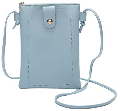 Umerk Portefeuille Femmes Cuir Sac Messenger Sac Mini Cellule Pochette Pochette Student Bandbody Case Porte-Monnaie Portefeuille Portefeuille Girl Petit Sac à bandoulière Sac à Main (Color : Blue)